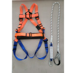 建钢 坠落悬挂全身式单挂点缓冲安全带带腰带腰垫 680802 橙色 单大钩单绳总长1.8米
