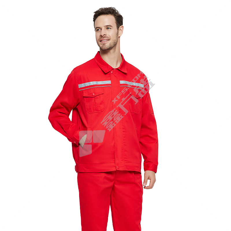 佰益 6054防静电服春秋套装 3XL 185cm 大红色