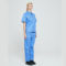 佰益 6001夏季防静电服短袖套装 M 165cm 中蓝色 6001