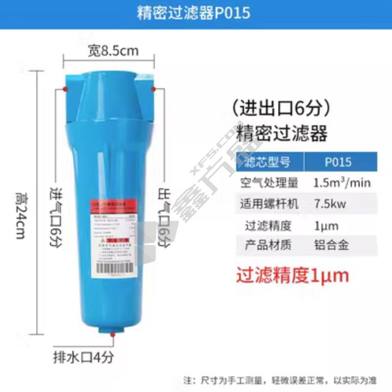 QPSC级中款精密过滤器 P-015 DN20(6分) DN15=4分