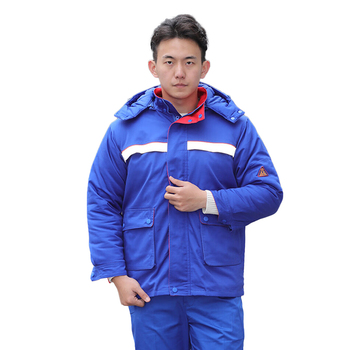 佰益 8055防静电棉服套装 XL 175cm 中石化蓝配红 8055