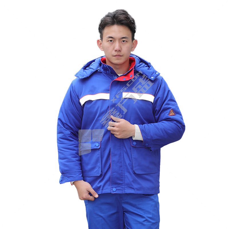 佰益 8055防静电棉服套装 XL 175cm 中石化蓝配红 8055