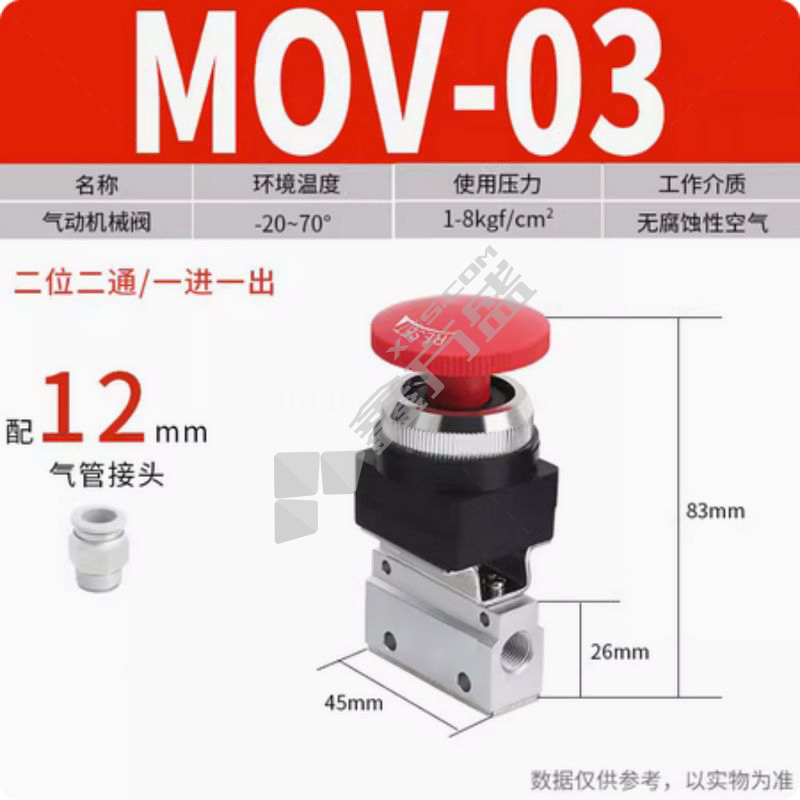 MOV系列二位二通机械阀 MOV-03-12mm G1/8 0.1~0.8MPa