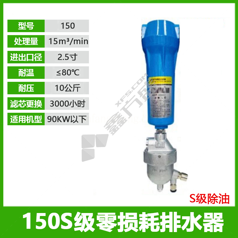 150S级精密过滤器除油单联件90cm 150S+SA6D白 DN65 DN15=4分
