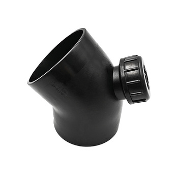 高通 HDPE虹吸同层排水弯头45°带检查口 160 黑色