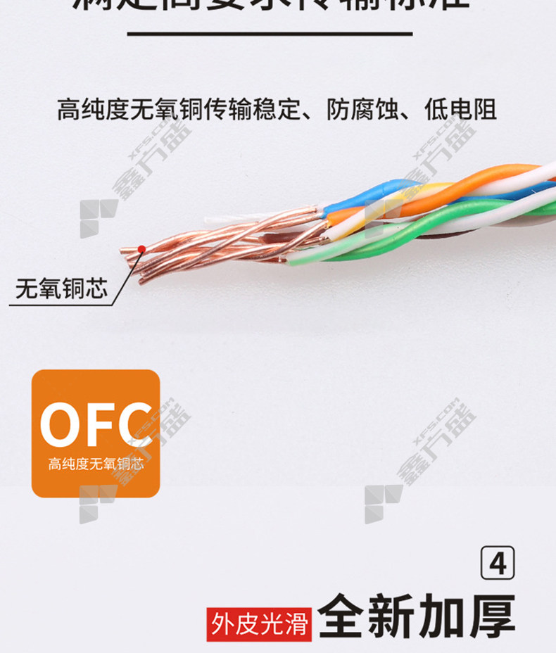 【LFOC 六类低烟无卤单屏蔽F/UTP网线 LF6LSZH-B 4*2芯*0.57mm 白色 305米多少钱】LF6LSZH-B/4*2芯 ...