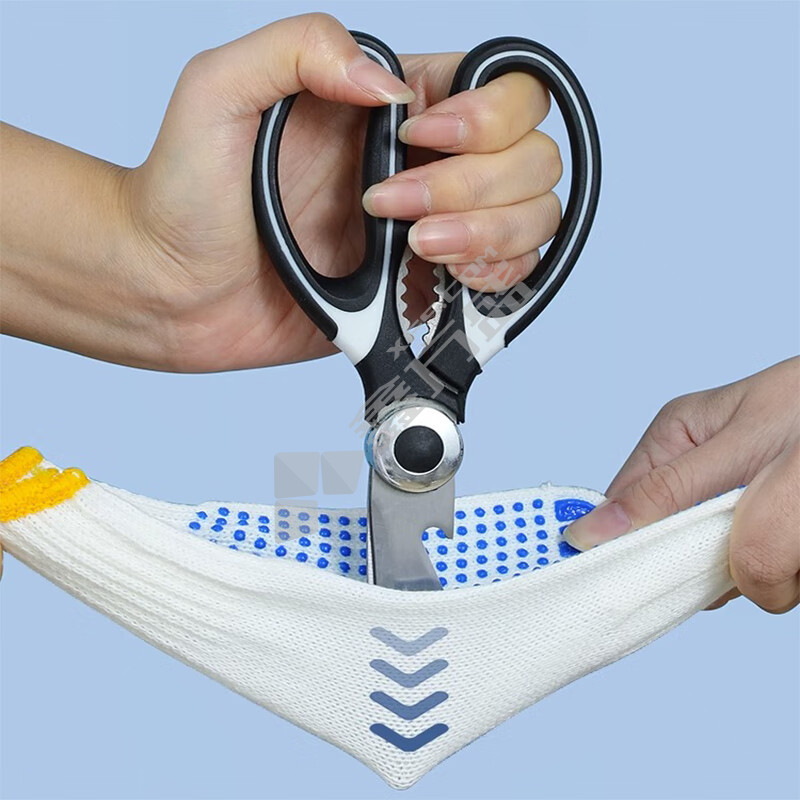 赫力斯 点胶防滑耐磨线手套 10针 650g 白线蓝胶 12副/包