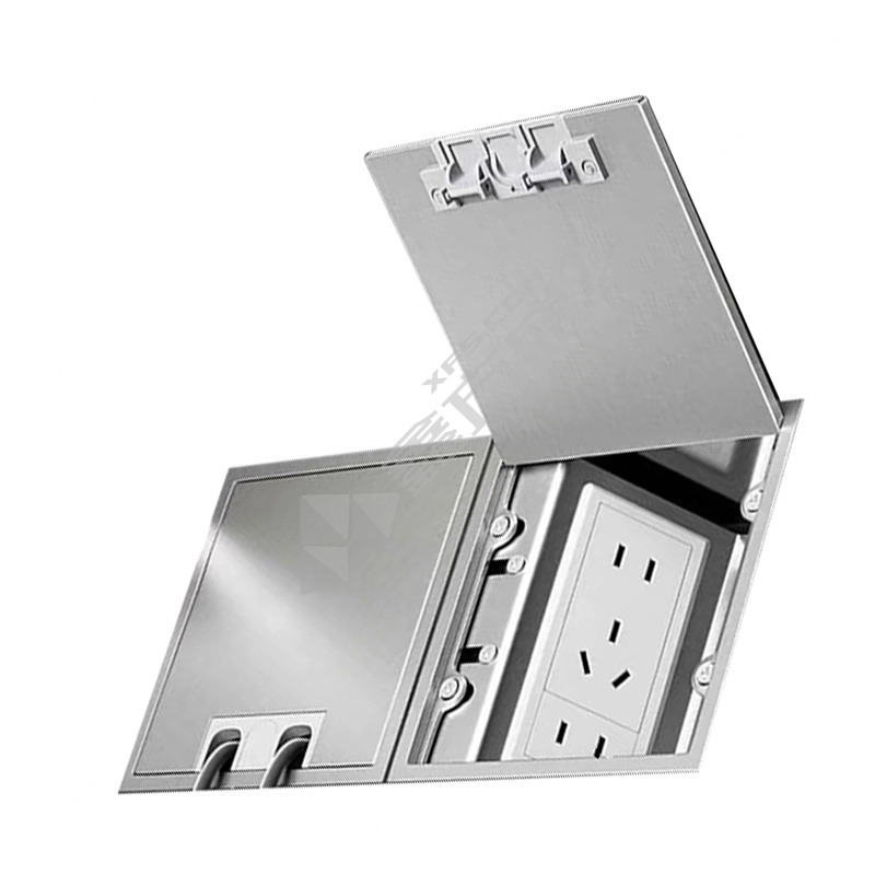 MIWHD 不锈钢嵌入式纯平隐藏式七孔地插 K120 银色 10A