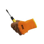 赫力斯 300# 加厚毛圈保暖耐磨乳胶防滑手套 L码 咖啡色