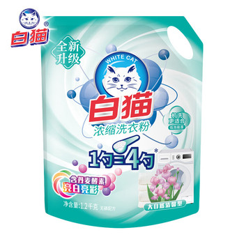白猫 新浓缩洗衣粉 1.2kg 大自然清馨型