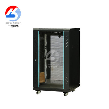 中悦博华 20U网络机柜加厚款 箱体1.1mm立梁镀锌1.9mm板厚 600*600*1000mm 风机、隔板、电源各一个