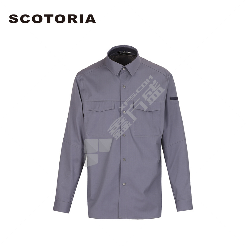 斯卡地尔 PC22CVC2501SG夏季长袖衬衫防静电工作服上衣 5XL 中灰色 PC22CVC2501SG