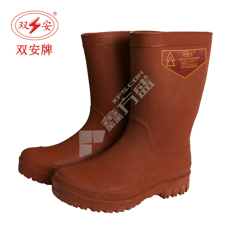 双安 BX401 棕色4级带电作业绝缘短靴 BX401 40码 红棕色 35KV