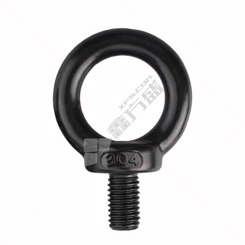 PPU/品尔优 304黑色不锈钢吊环螺钉 螺杆长度20mm 1t M16