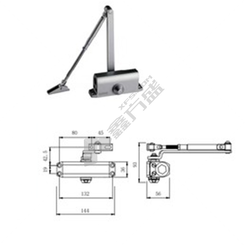 顶固 闭门器 不定位 24KG-45KG 850mm CMB1072-SA