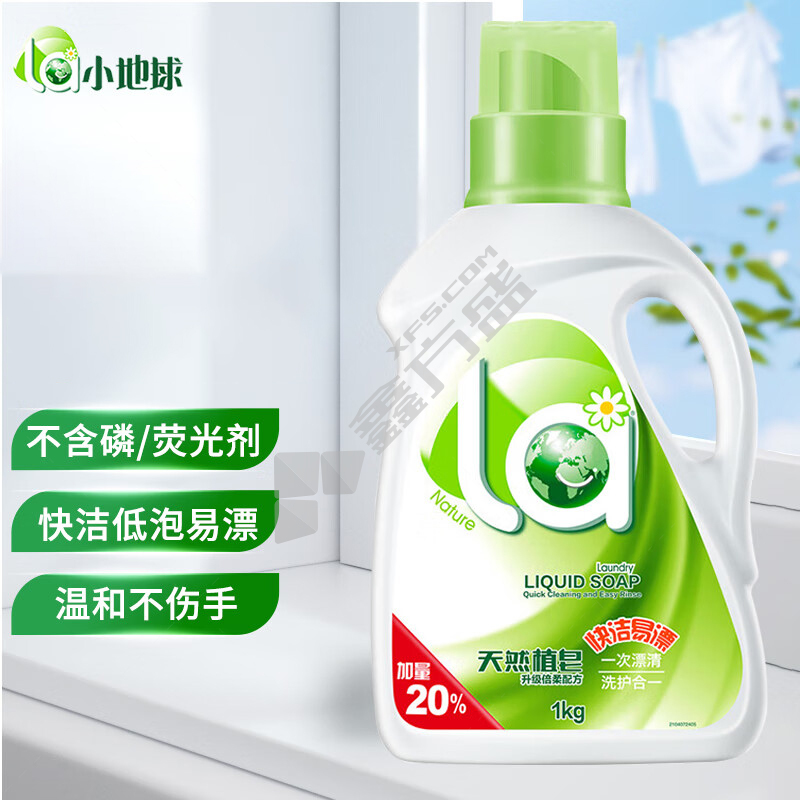 妈妈壹选 la天然植皂皂液洗衣液 828g+172g 清香型