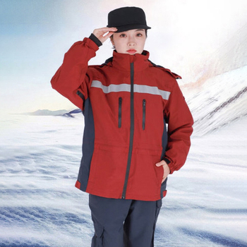 鸣固 执勤棉衣冲锋衣 XXL 中国红 MG-ST-0556