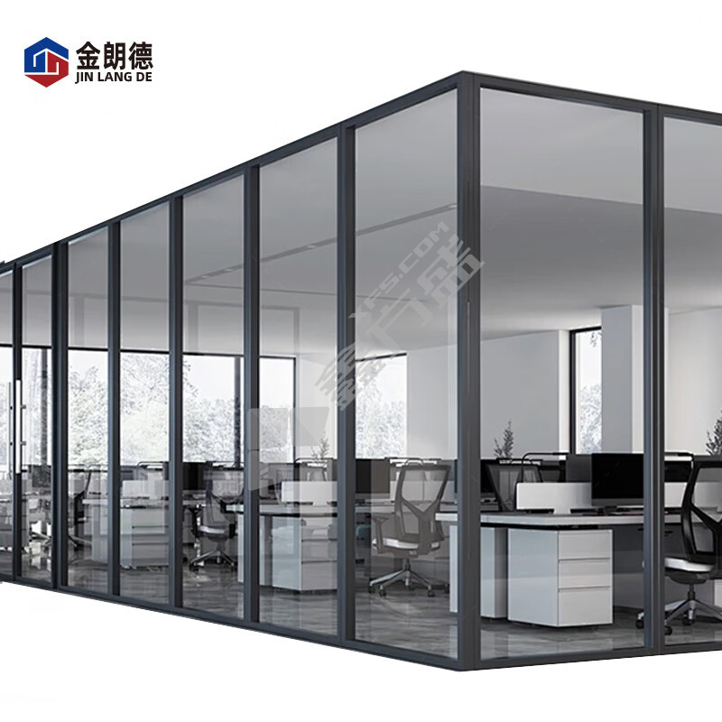 金朗德办公室单玻双玻钢化玻璃隔断单双玻内置百叶/㎡/定制 双玻+百叶【每平米】，1件/包