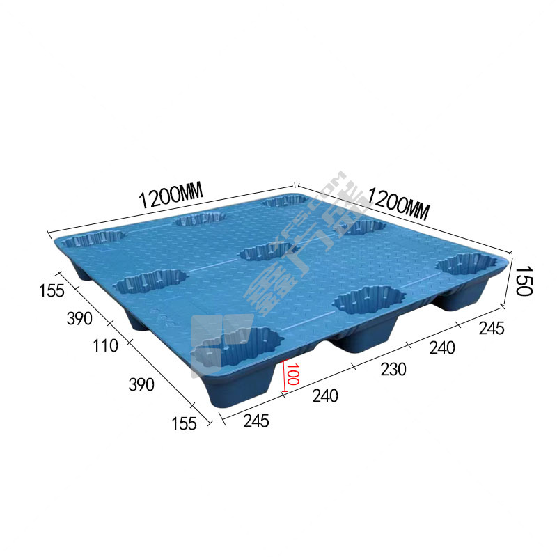 阜辰 九脚吹塑塑料托盘 1200*1200*150mm 4T 1.2T