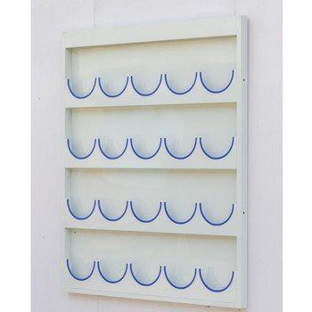 锦安行 壁挂式镀锌钢板安全帽架 130*6*154cm 4层20格 JCH-AMJ-020