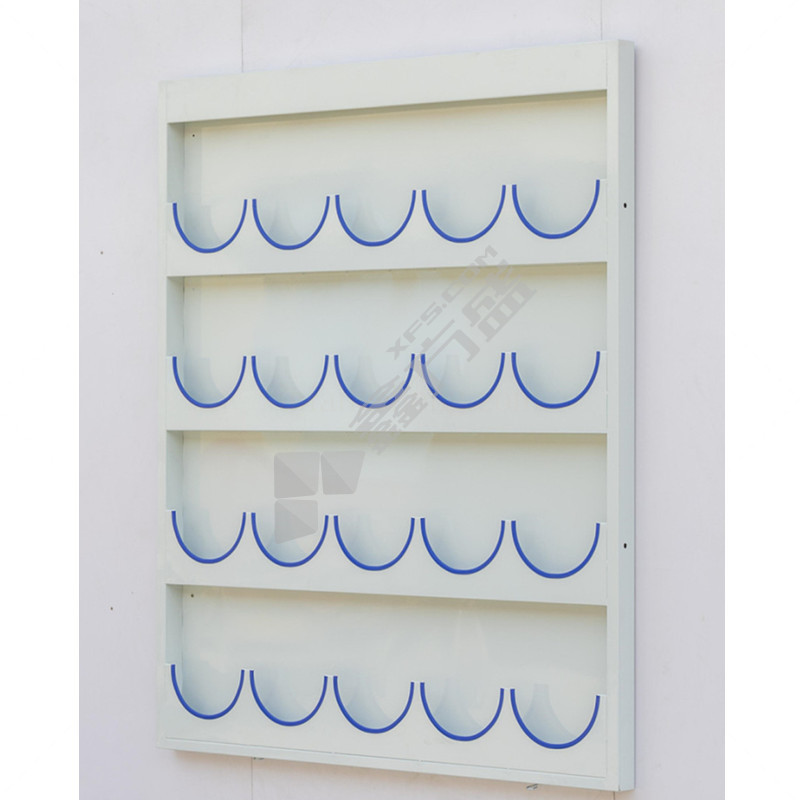 锦安行 壁挂式镀锌钢板安全帽架 130*6*154cm 4层20格 JCH-AMJ-020