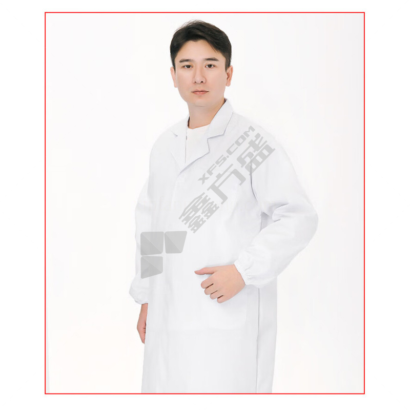 鸣固 松紧长袖白大褂 XL