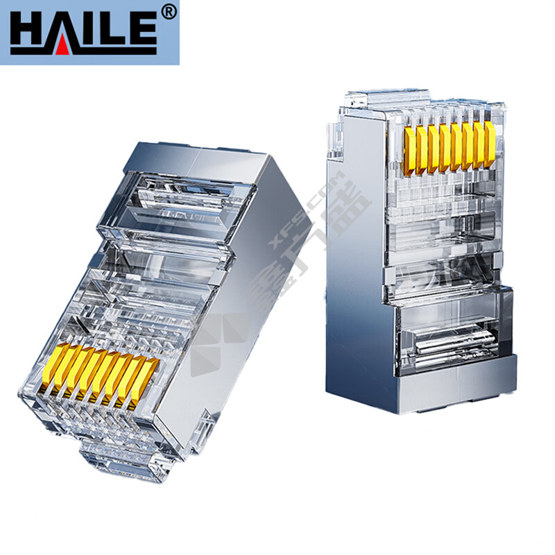 HAILE 10个装 超五类屏蔽水晶头 RJ45 HT-506-10 50U