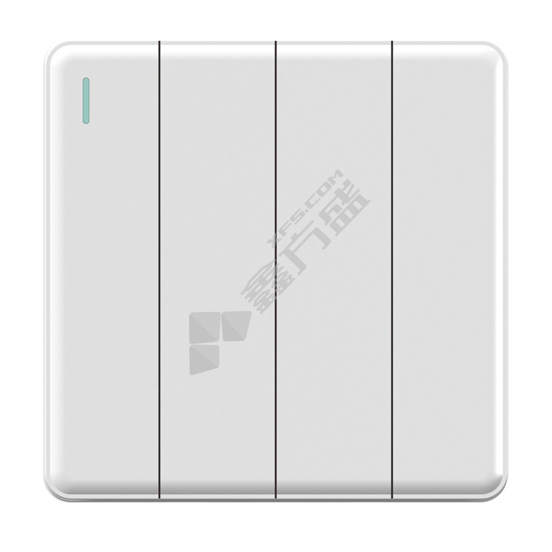 致信 F16系列 四位双控大板面板开关 白色 10A 无边框