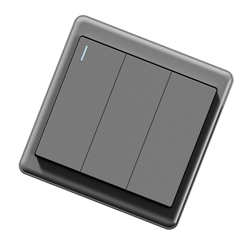 致信 F16系列 三位单控小板面板开关 灰色 10A 有边框