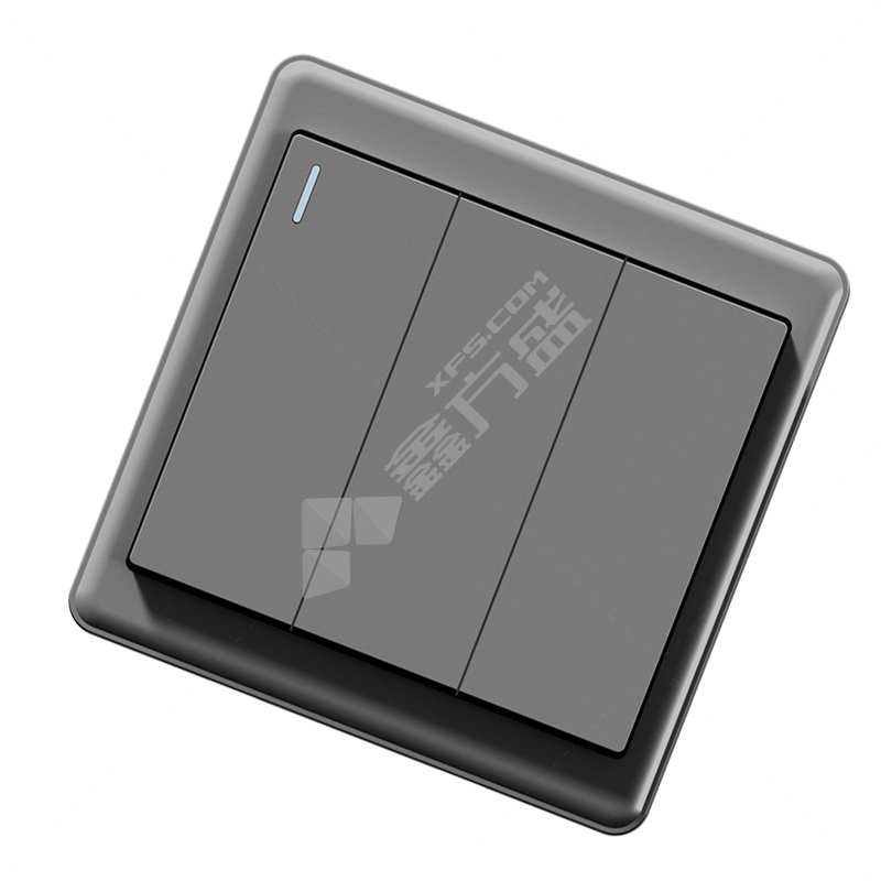 致信 F16系列 三位单控小板面板开关 灰色 10A 有边框