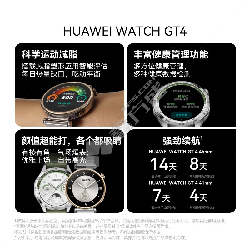 华为 WATCH GT4 智能手表 凝霜白 41mm WATCH GT4