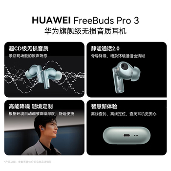 华为 无线蓝牙降噪耳机 冰霜银 蓝牙 FreeBuds Pro 3