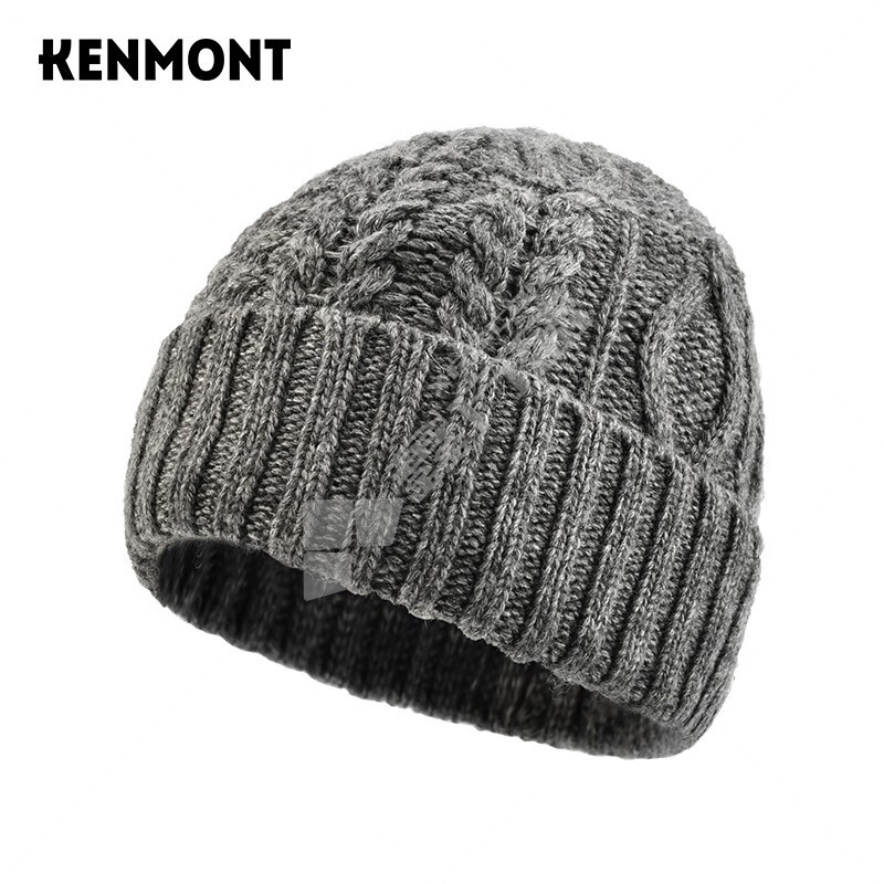 卡蒙 KM-9405羊仔毛绞花抗菌发热抗寒针织帽 KM-9405 均码 黑色
