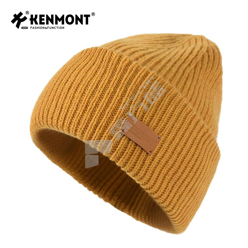 卡蒙 KM-9495绵羊毛双层护额情侣款保暖针织帽 KM-9495 均码 奶油米