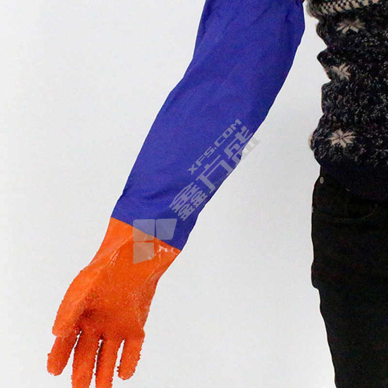 东亚 807B红蓝拼接防滑手套 XL 66cm 红蓝拼色 PVC 807B