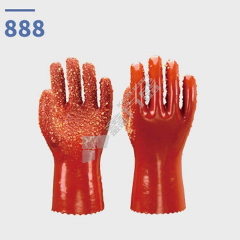 东亚 888止滑手套 XL 27cm 橘色 PVC 888