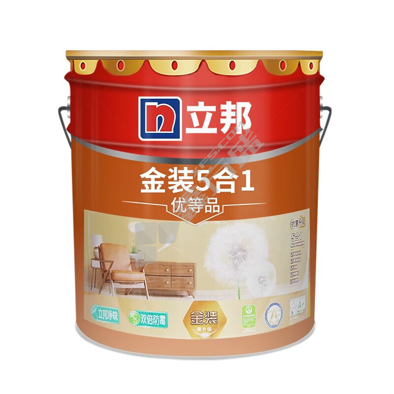 立邦 金装净味五合一内墙乳胶漆 18L 白