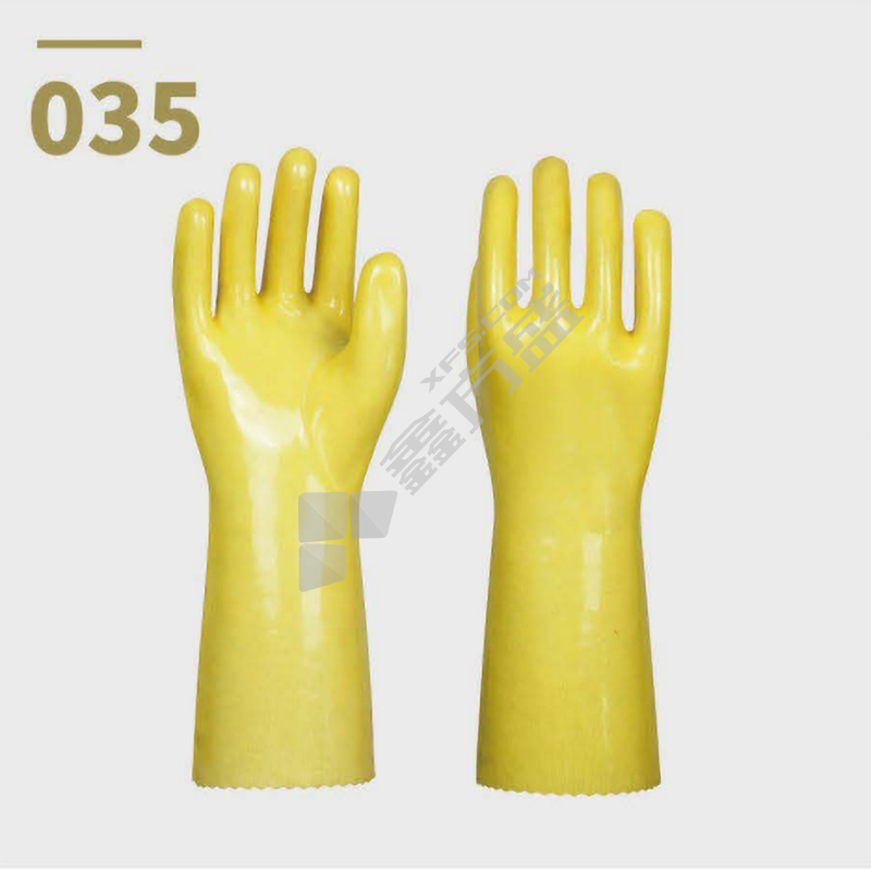 东亚 035耐酸碱手套 XL 35cm 黄色 PVC 035