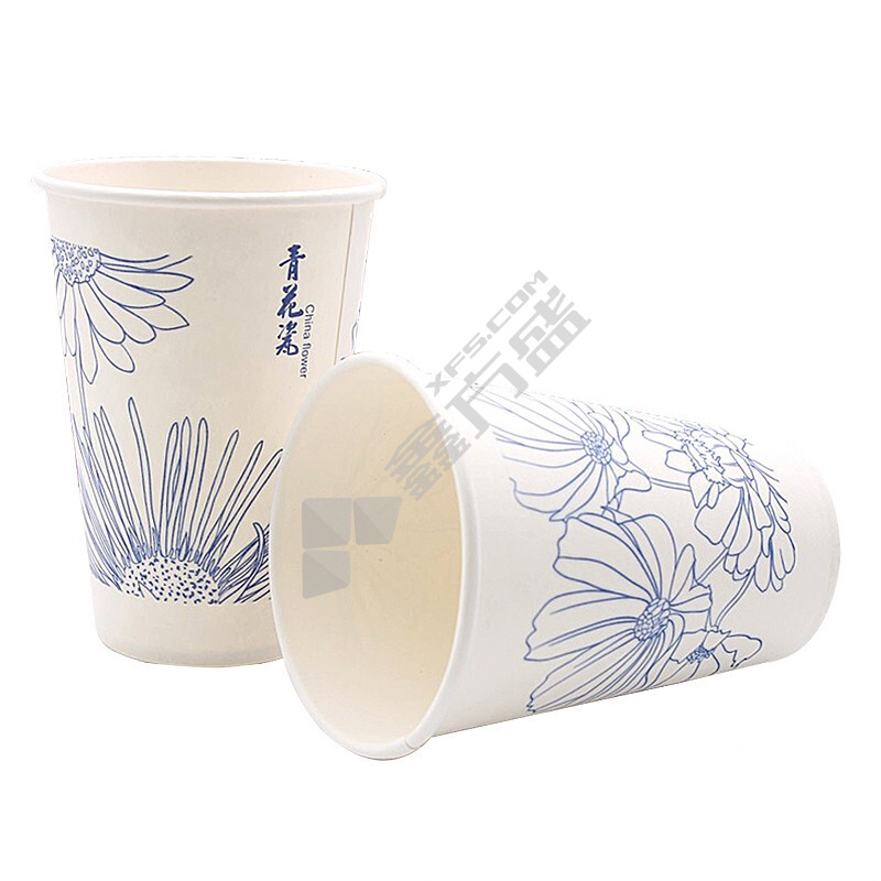 宜洁 Y-9874一次性纸杯 50+10只装 Y-9874 300ml 青花瓷色