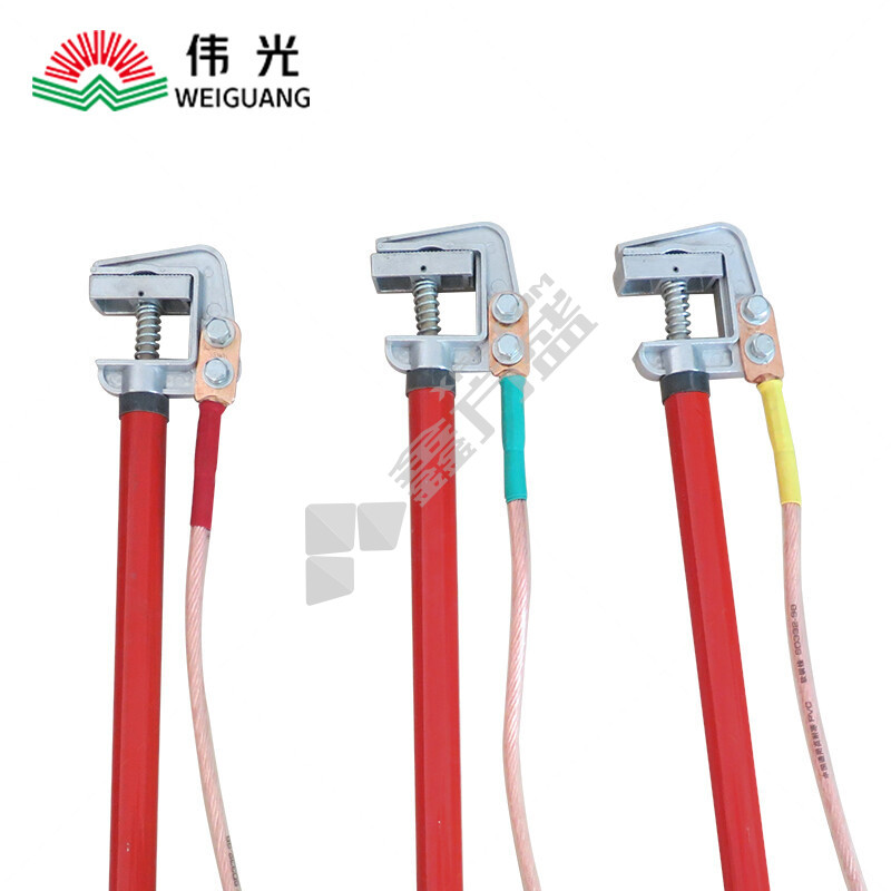 伟光棒+线 10KV25方3*1.5+8米线+0.5米平口红色接地棒