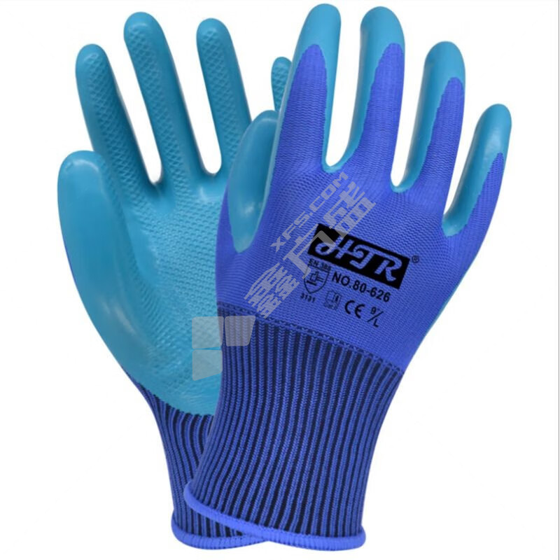 海太尔 80-626 85度防滑耐磨涂层手涛 8码 蓝色 80-626