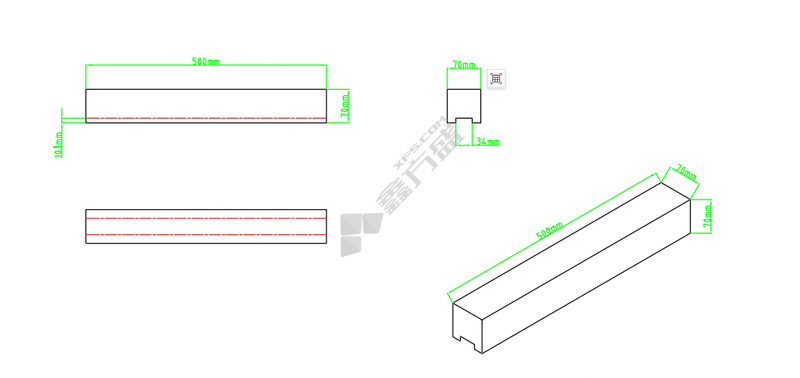 50垫木 500*70*70mm；不烘干；开槽