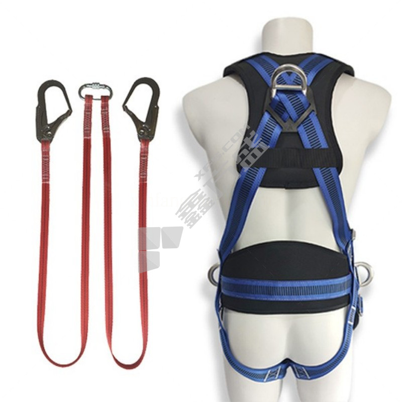 海沨特 含腰垫肩背垫 豪华型全身式区域限制安全带 蓝色 2m双大钩连接绳 HFTZ-023