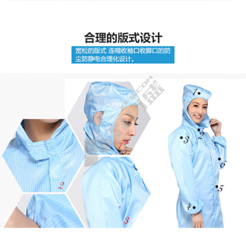 星工 XGJ-1 防尘无尘衣连体带帽防静电工作服 XXL 绿色