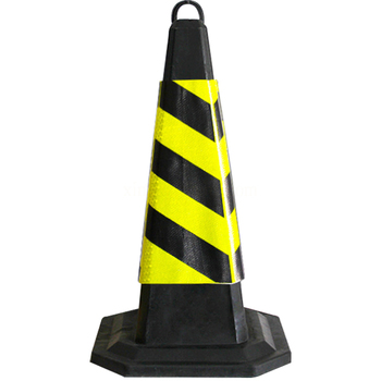 斯铂格 橡胶 反光路锥 71*40*40cm 黑黄色 6斤 斜纹警示