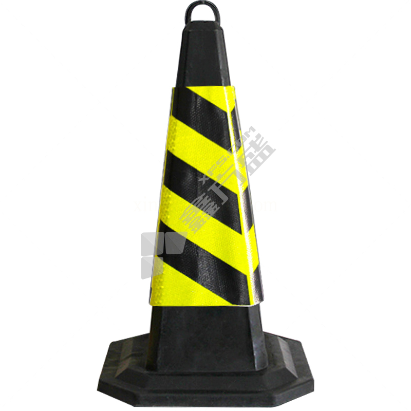 斯铂格 橡胶 反光路锥 71*40*40cm 黑黄色 6斤 斜纹警示