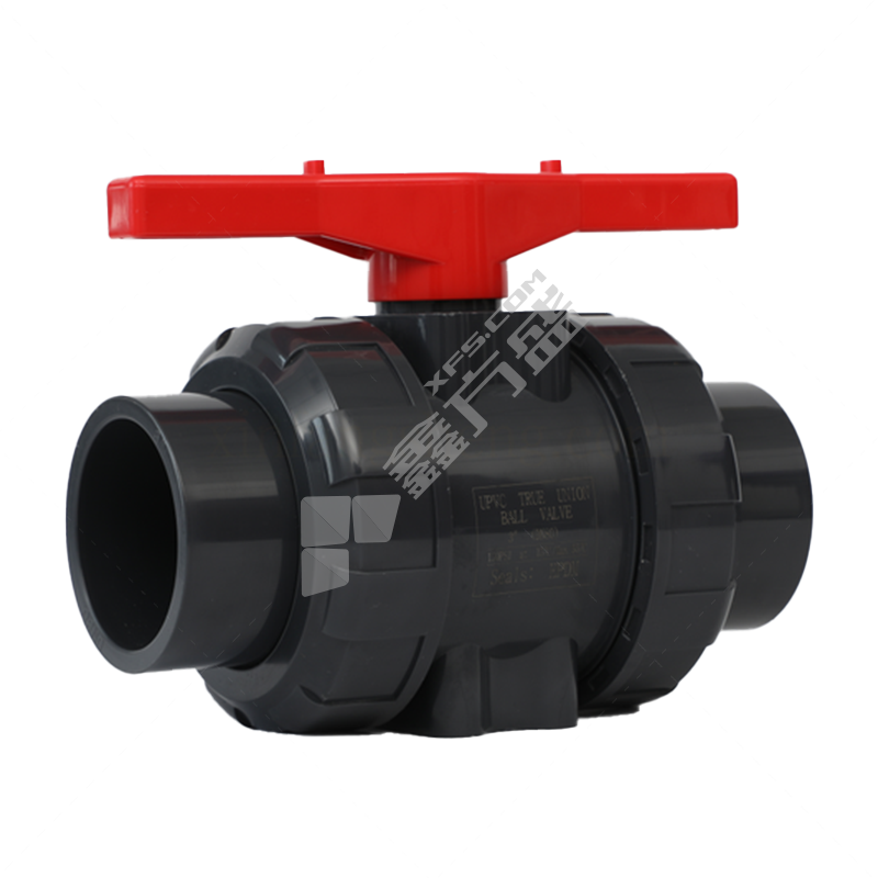 三厘SANKING 深灰色 UPVC 工业双活接球阀EPDM 3寸