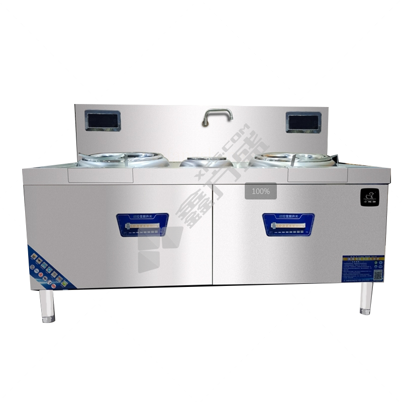 小鸭 MDC-15KW*2-A21 商用电磁双炒单温灶 不锈钢 380V 15KW*2 359mm