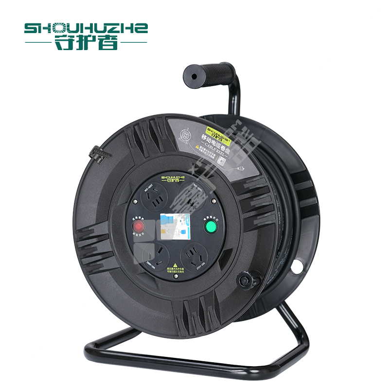 守护者 S31016B5三角架移动电缆盘 2*2.5平方 50米 3位5扁孔+1位3扁孔 250V