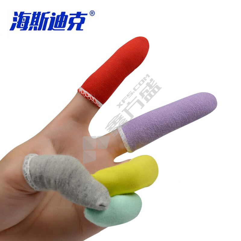 海斯迪克 HKYC-115 200只装加厚耐磨棉布手指套 均码 颜色随机红黄粉紫黑蓝灰绿 HKYC-115